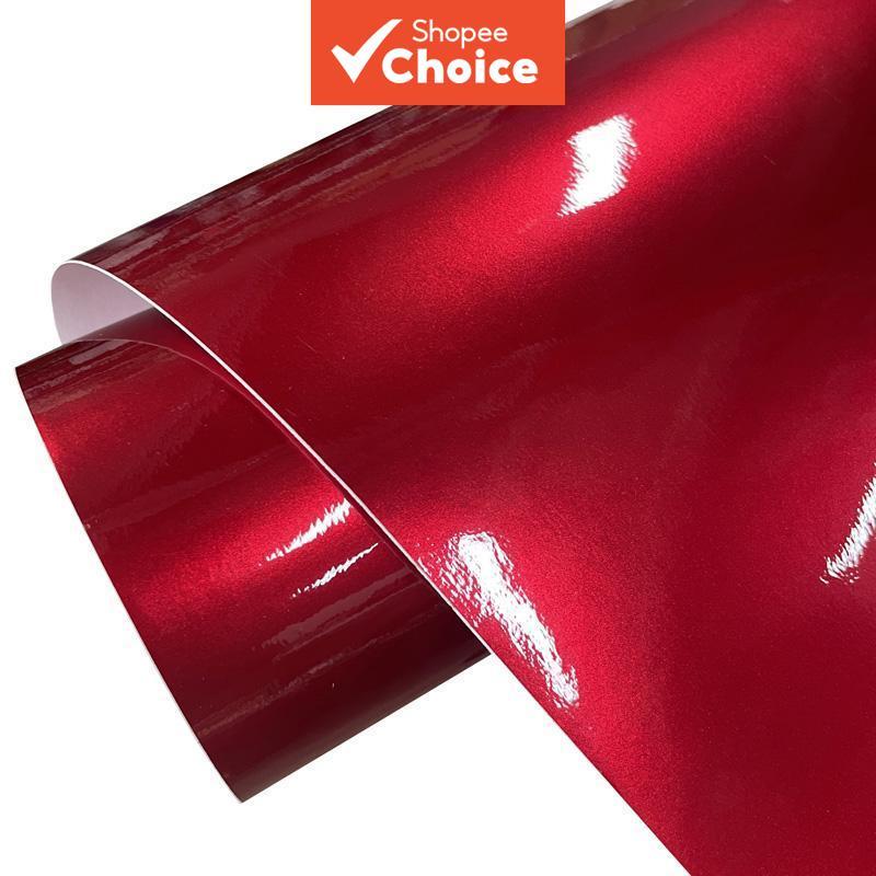 Gloss Candy Metallic Red Vinyl Wrap Film กันน้ํา Air Release Car Motorcycle Decal