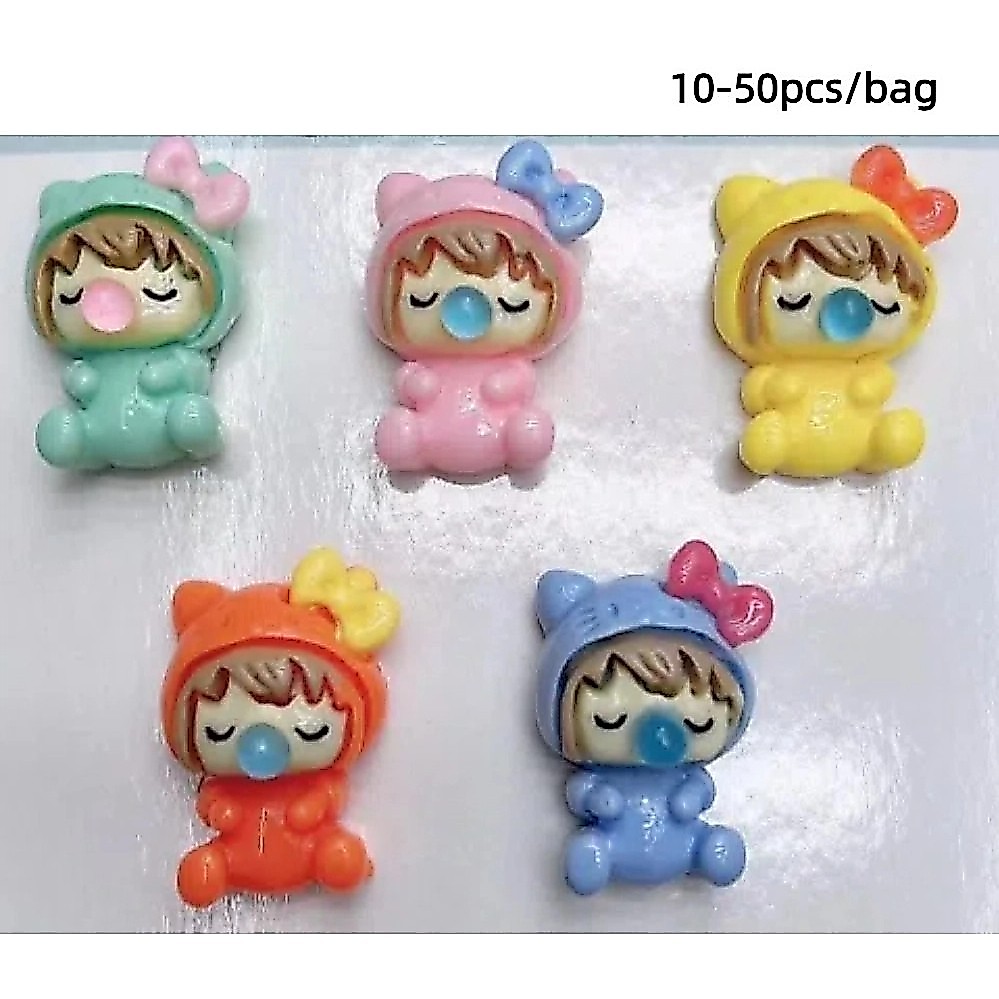 [3 @] [10-50pcs/bag] 1.7 * 2.5เซนติเมตรเคลือบเงาฟองสาวเรซิ่นอุปกรณ์กิ๊บคลิปทําเองวัสดุครีมกาวโทรศัพท์กรณีแพทช์เจเอ็ม