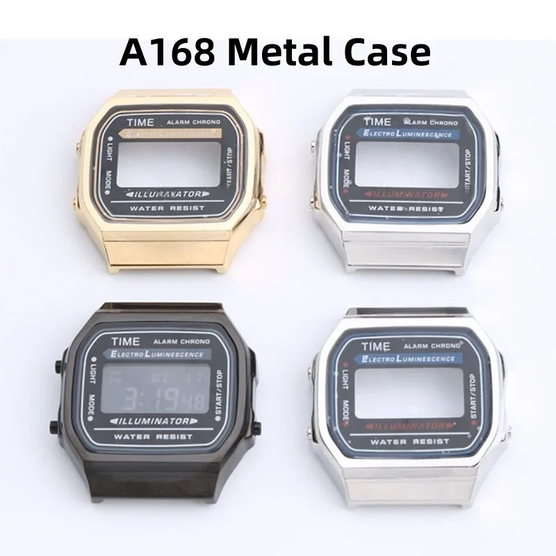 นาฬิกาโลหะ Mod Kit สําหรับ Casio A168 A168W A168WGG-1B A164WA-1 สแตนเลสและสายโลหะนาฬิกา Shell Bezel