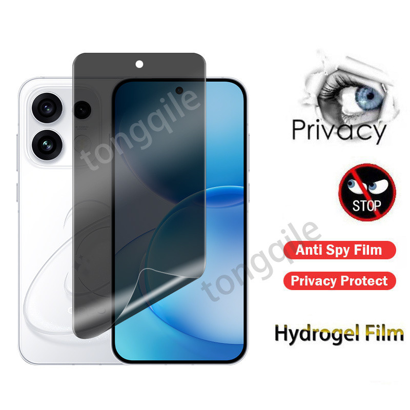 ความเป็นส่วนตัวฟิล์มหน้าจอสําหรับ OPPO Reno16 Pro F Reno 16 16F 16Pro 5G 2026 คลุมทั้งหมด Anti-Spy ไฮดรอลิกป้องกันหน้าจอ Anti Peek นุ่มฟิล์มไฮโดรเจลส่วนตัว