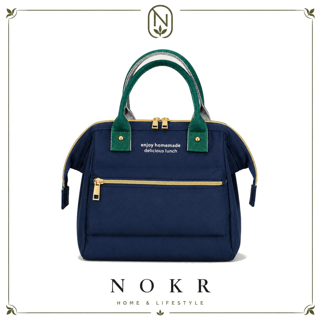 NOKR ถุงฉนวนถุงอาหารกลางวันความจุขนาดใหญ่ผ้า Oxford อลูมิเนียมฟอยล์หนาถุงอาหารกลางวัน