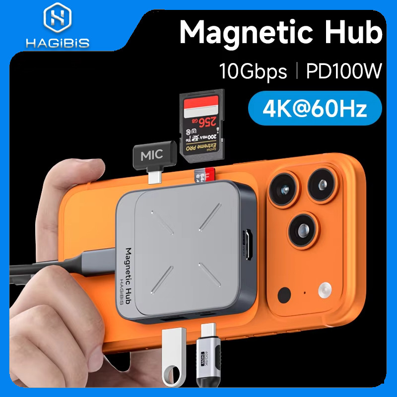 Hagibis Magnetic USB C Hub Type-C Multiport Adapter Docking Station 4K HDMI 100W PD Type-C Docking S