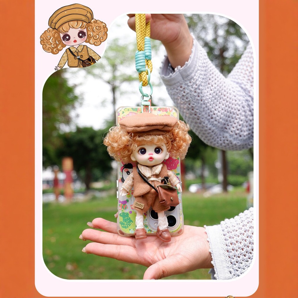 โลลิเฟน อินเทรนด์เล่นตุ๊กตากระเป๋าโทรศัพท์มือถือจี้เครื่องประดับตุ๊กตาตุ๊กตาพวงกุญแจ ทําเอง