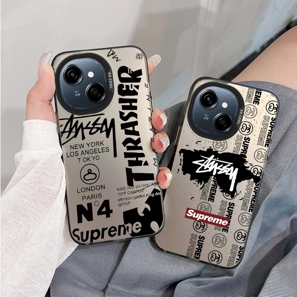 Matte Solid IMD สีเคสโทรศัพท์สําหรับ Tecno Spark G0 1 Tecno Spark G0 2025 INS แบรนด์อินเทรนด์ป้าย Ha