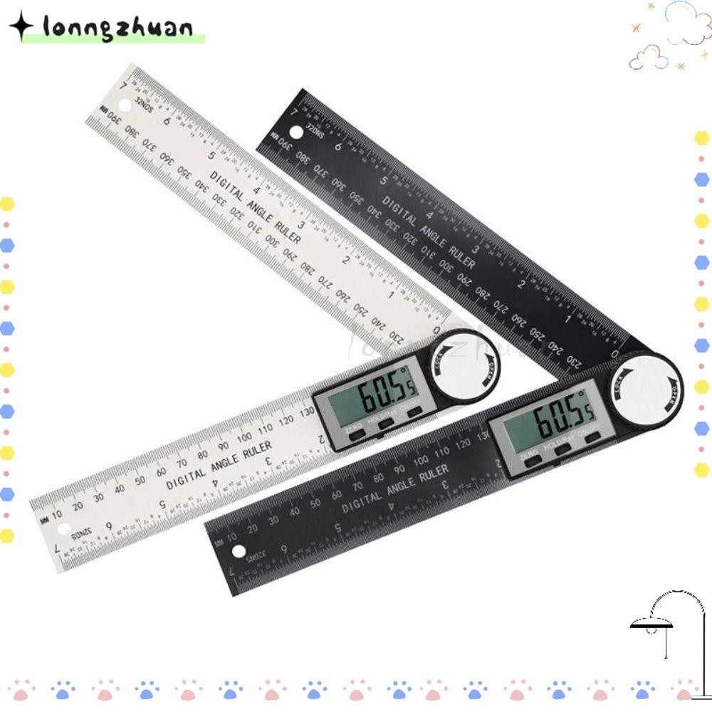 LONNGZHUAN เครื่องวัดมุม, เครื่องชั่งดิจิตอลจอแสดงผลอิเล็กทรอนิกส์ไม้บรรทัดมุม, เครื่องมือวัดพลาสติก Inclinometer มัลติฟังก์ชั่ไม้โปรแทรกเตอร์ช่างไม้ทํางาน
