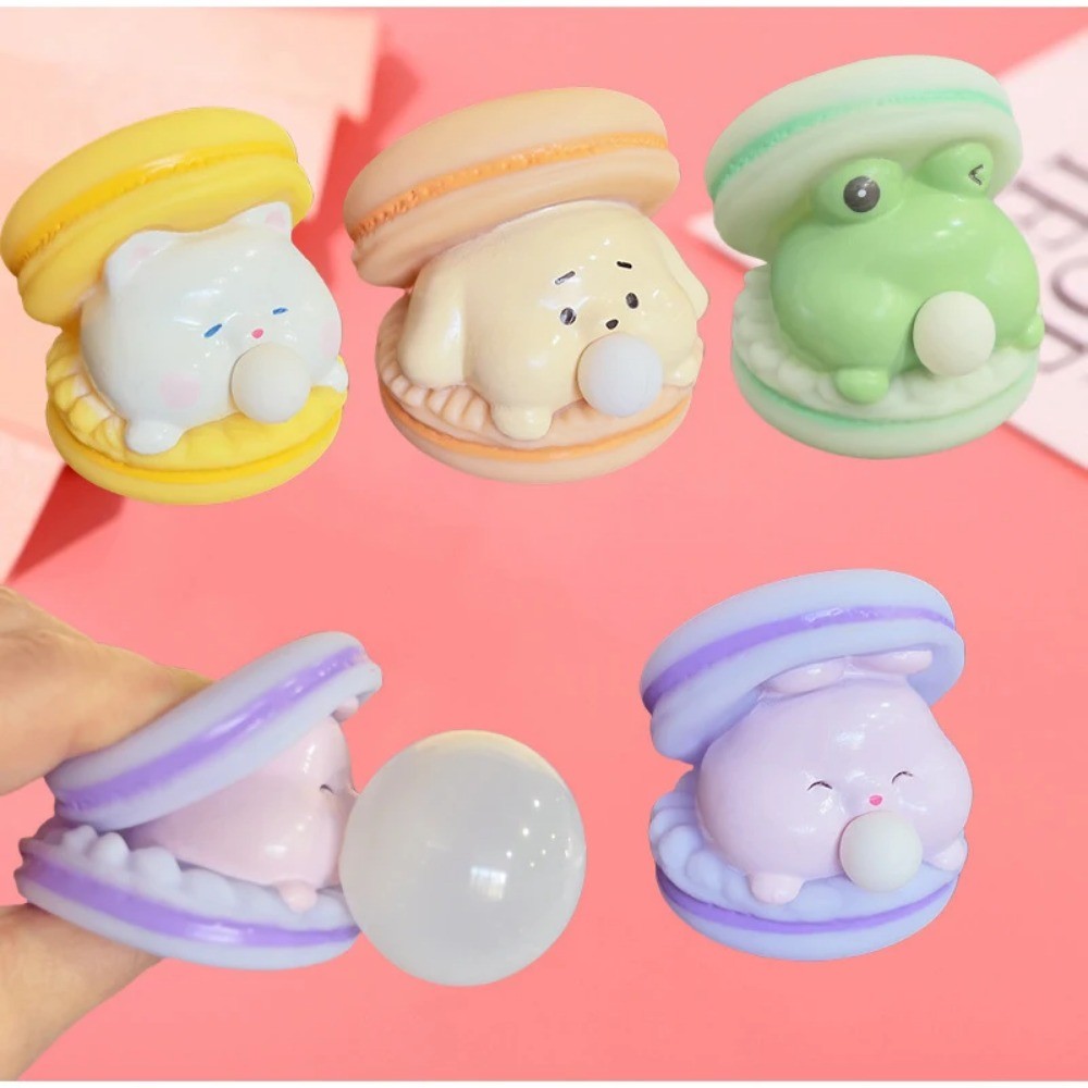 1PCS Macaron Bubble Burger Squishy ความเครียด Reliever น่ารักการ์ตูน Squishy Fidget Sensory ของเล่นสําหรับสํานักงาน Prank & โต๊ะตกแต่ง