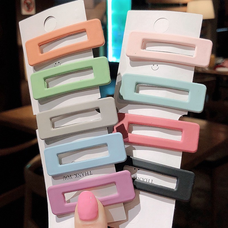 5PCS กิ๊บติดผมสี่เหลี่ยม กิ๊บหนีบผม สไตล์เกาหลี เรียบง่าย แฟชั่นสำหรับผู้หญิง Hair Claw Clip - รูปที่ 2