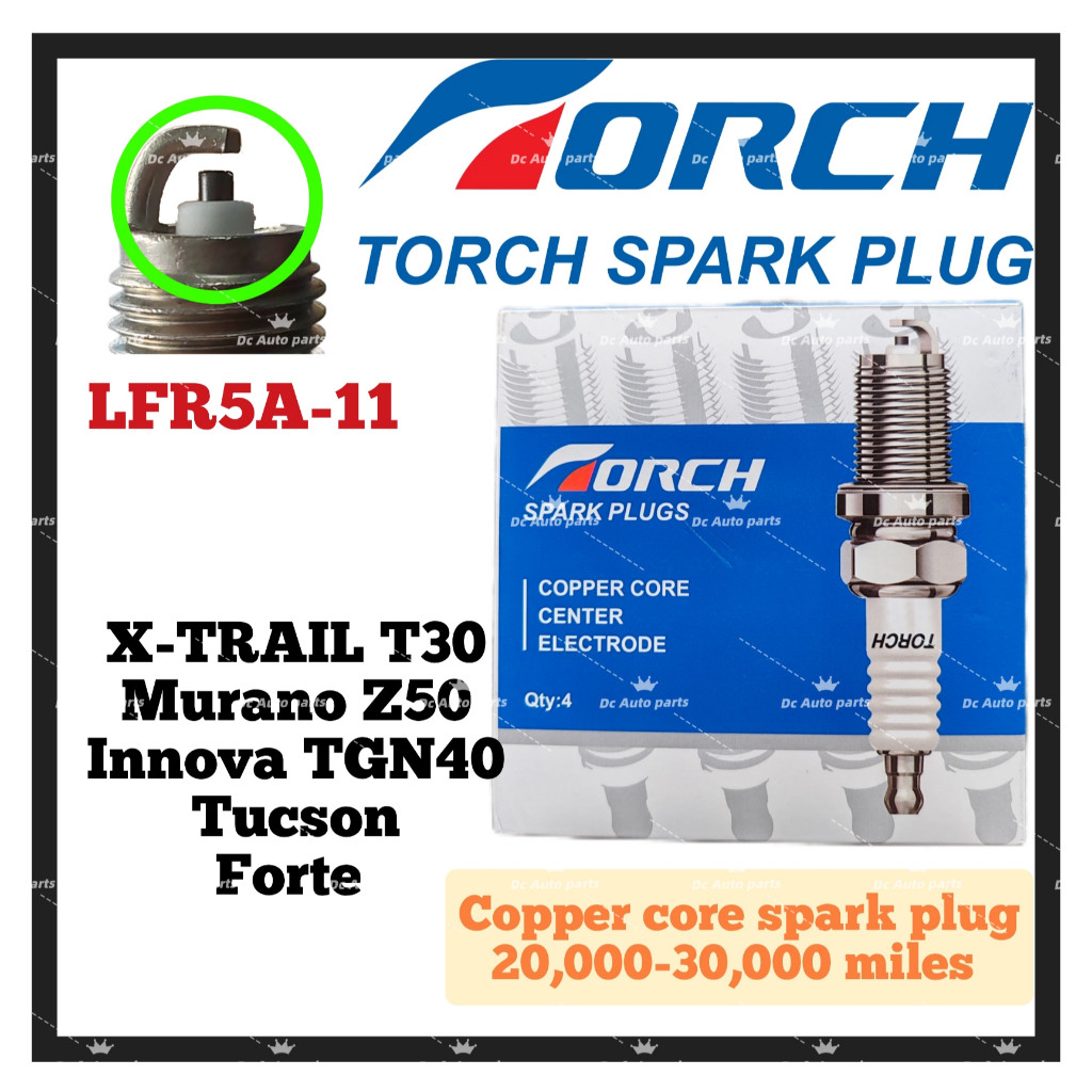 TORCH COPPER CORE SPARK PLUG NISSAN X-TRAIL T30 MURANO Z50 INNOVA TGN40 TUCSSON FORTE (LFR5A-11)