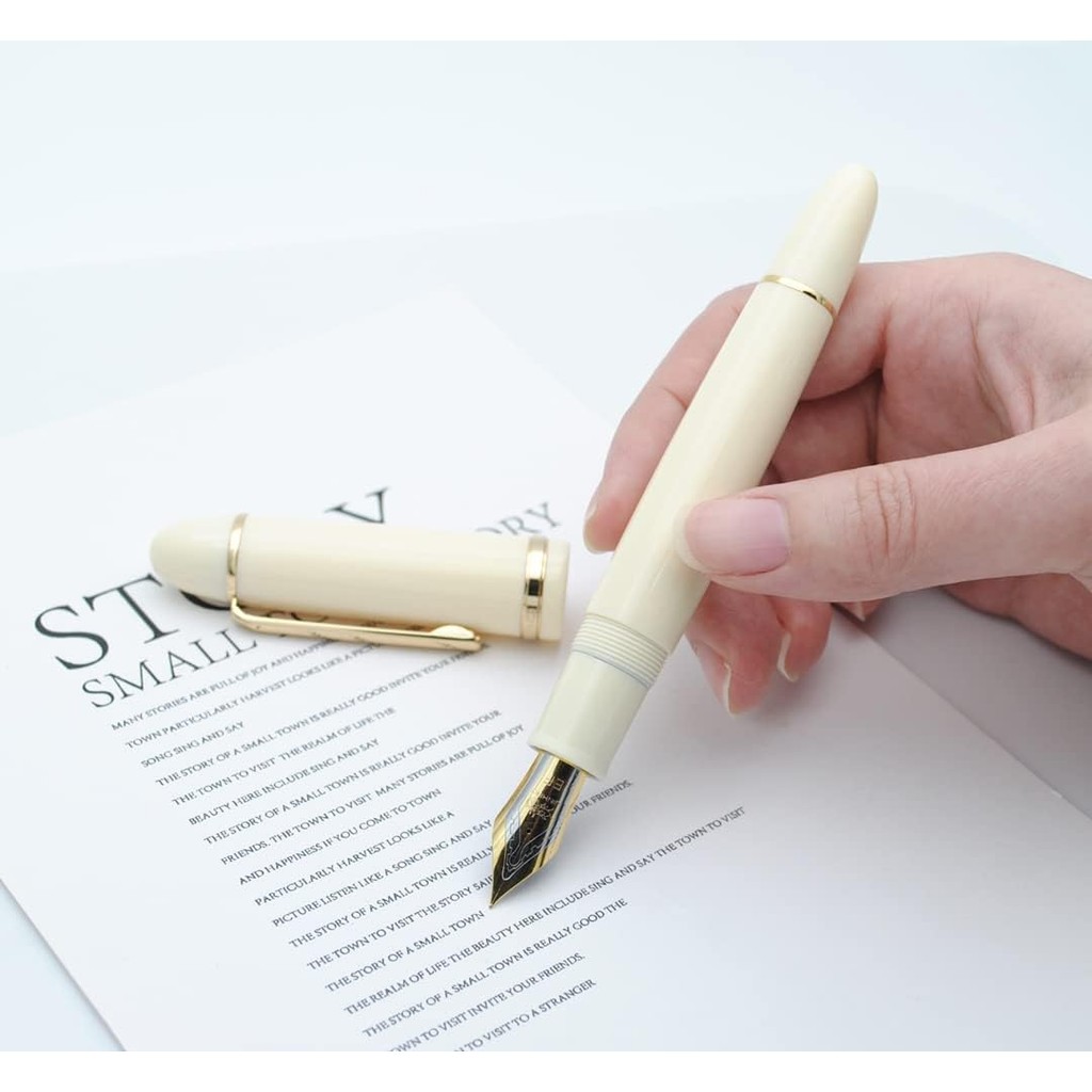 ปากกาหมึกซึม JINHAO X159 (EF Nib 0.38mm สีขาวงาช้าง มีคลิปทอง) AUI6