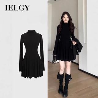 กระโปรงลายแคนากาวะ สีดำพรีเมียม คอสูงเอวแคบ ทรงเพิ่มความเรีย…