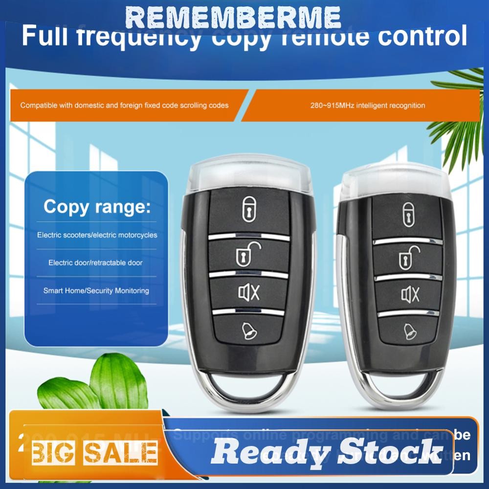 280-915MHz Cloning โรงรถเปิดประตู Key Fob 4-Buttons รีโมทคอนโทรลไฟฟ้า Keyfob เปลี่ยนสําหรับประตูรถโรงรถประตูเปิด