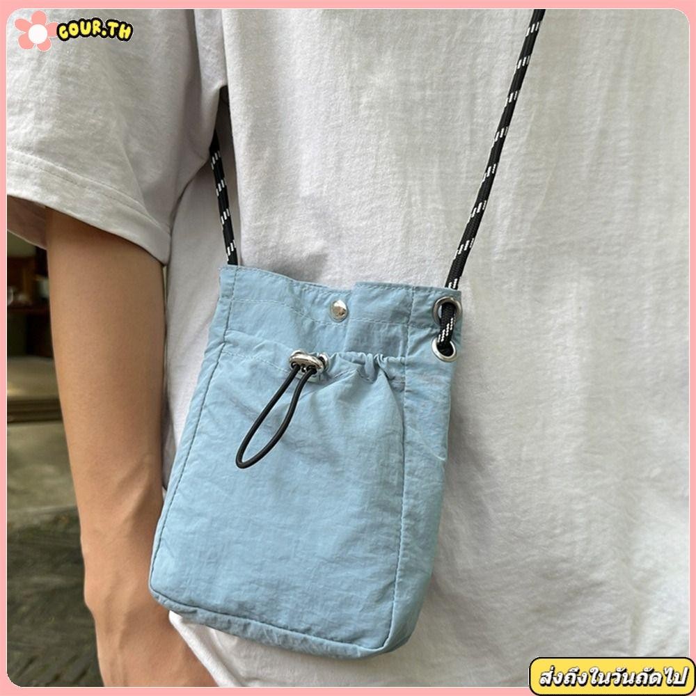 COUR กระเป๋าเมซเซ็นเจอร์ สไตล์มินิมาлист สีโซลิด ทำจากแคนวาส พกพาสะดวกสำหรับสาว ๆ