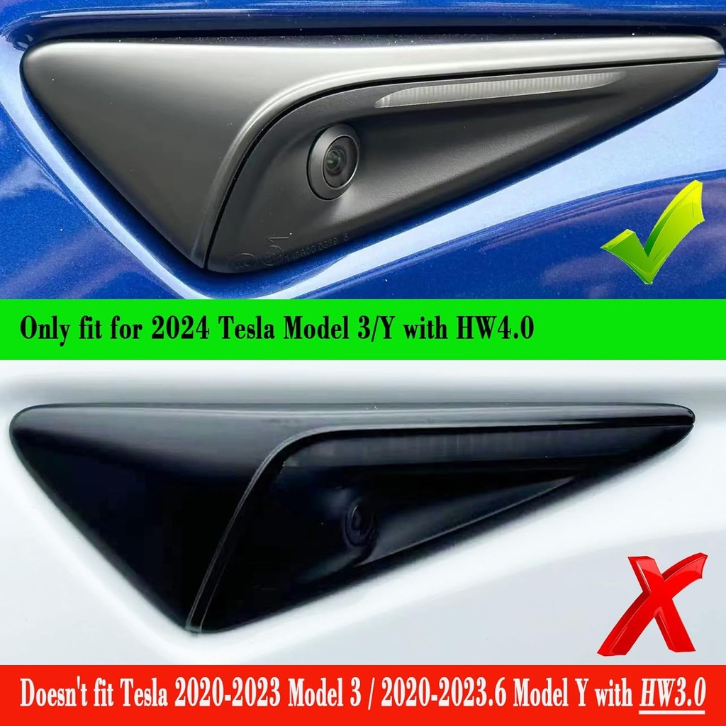 YHDSEA สําหรับ 2024 Tesla รุ่น 3/Y HW4.0 ด้านข้างป้องกันกล้องอุปกรณ์ตกแต่ง fit สําหรับ Tesla รุ่น 3/