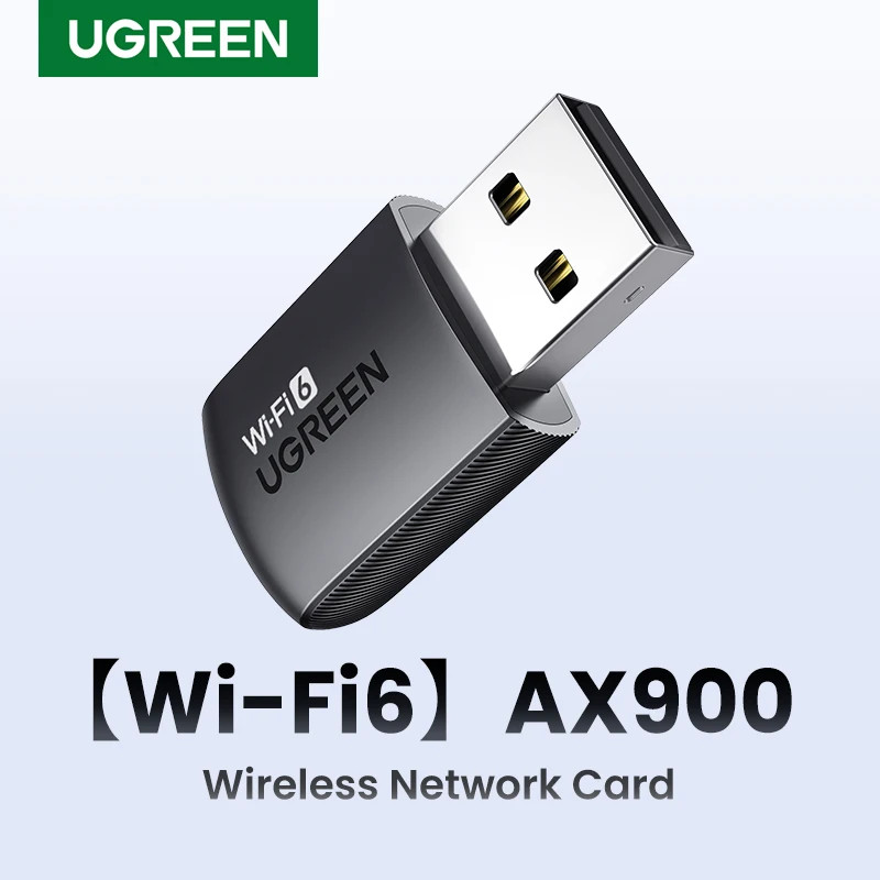 UGREEN อะแดปเตอร์ WiFi WiFi6 AX900 5G & 2.4G Dual Band Dongle สําหรับ PC แล็ปท็อป Wifi เสาอากาศ USB 