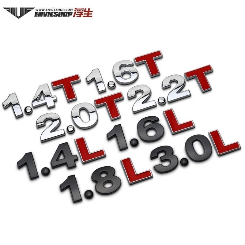 โลโก้รถ โลโก้ดิจิตอล Red T โลโก้ 1.4 T1.8 T3.0 T2.4 L3.0 L2.0 T โลโก้รถ Trunk Red T โลโก้