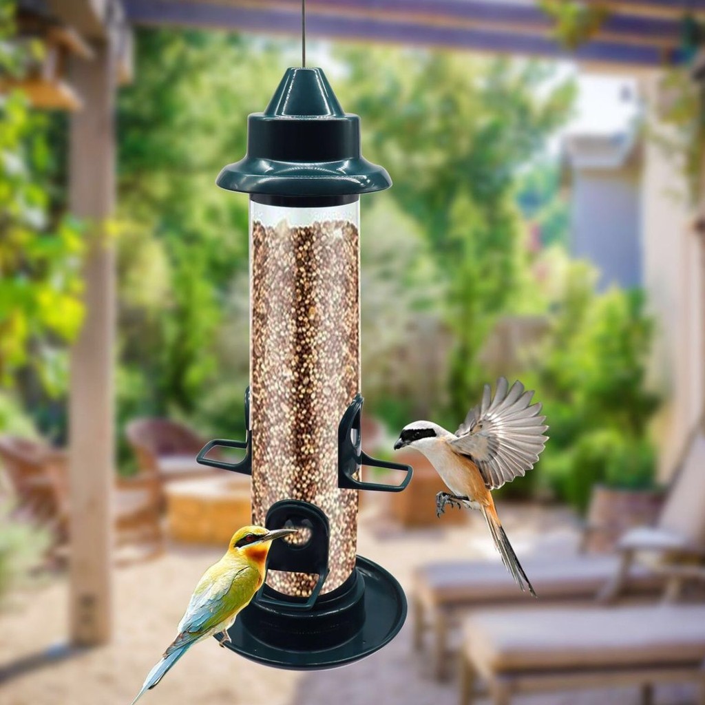 Creative แขวน Anti-Squirrel Automatic Bird Feeder กลางแจ้ง Bird Feeder Lazy Bird Feeder 9.81
