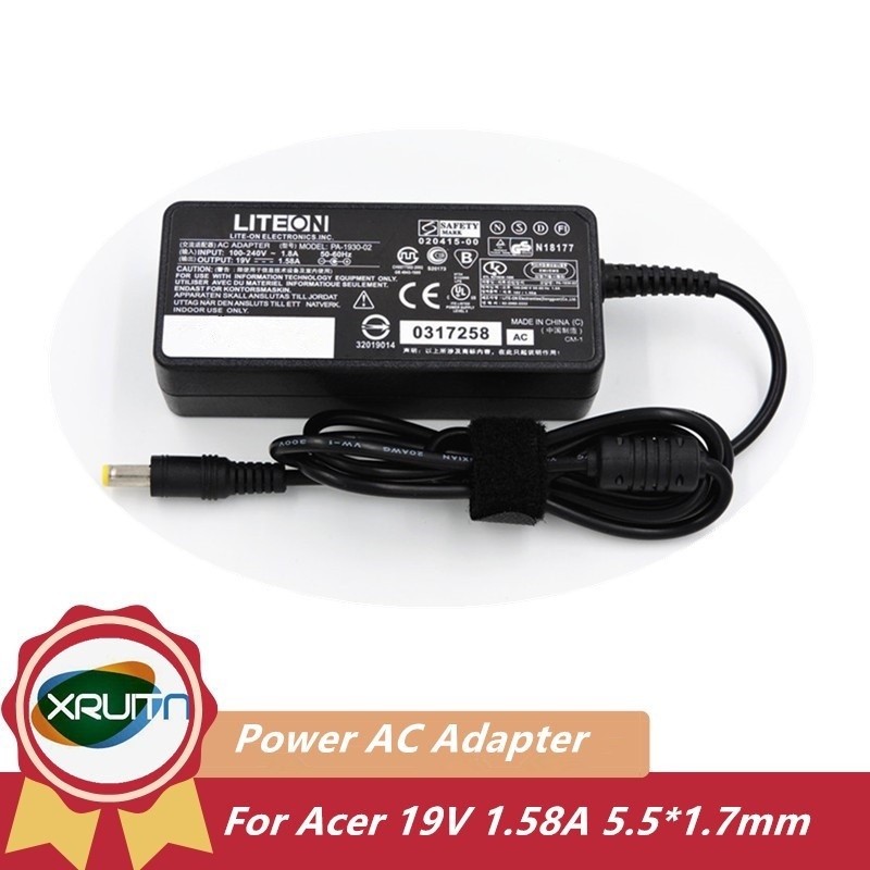 ใหม่ 19V 1.58A 5.51.7mm LITEON แล็ปท็อปอะแดปเตอร์ AC สําหรับ Acer Aspire One A110 A150 D150 D250 ZG5