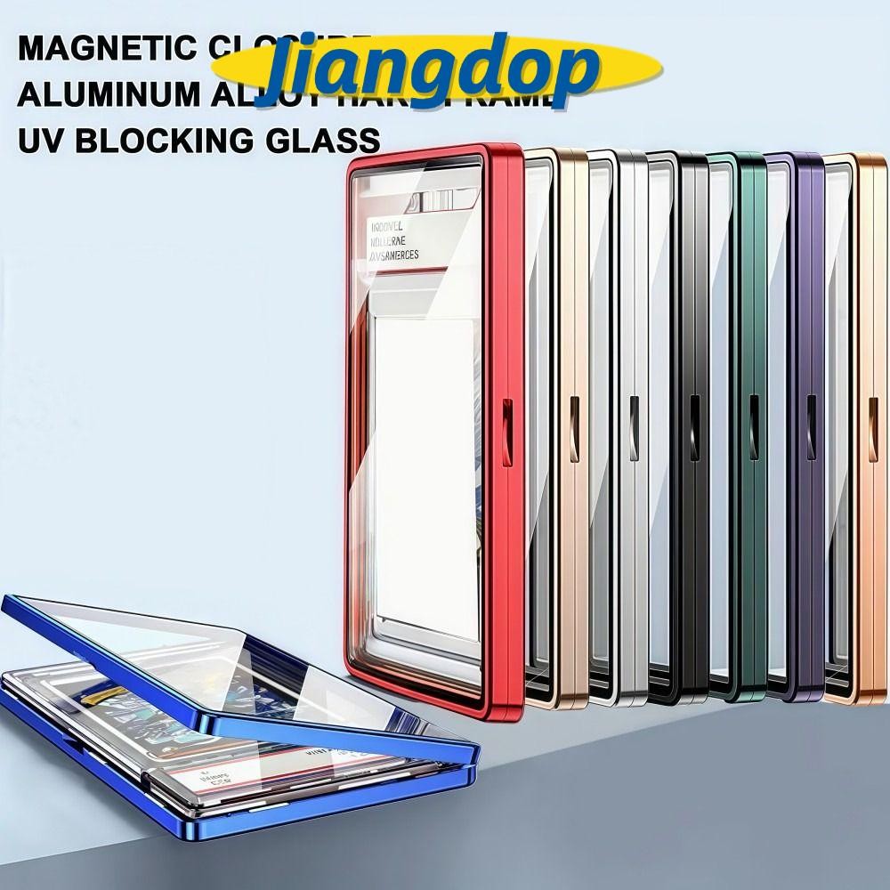 JIANG การ์ดป้องกัน , กรอบอลูมิเนียมกระจกสองด้าน PSA/CGC Graded การ์ดป้องกัน, Power Guard โปร่งใส UV Protection จอแสดงผลการ์ดแม่เหล็กที่ทนทาน