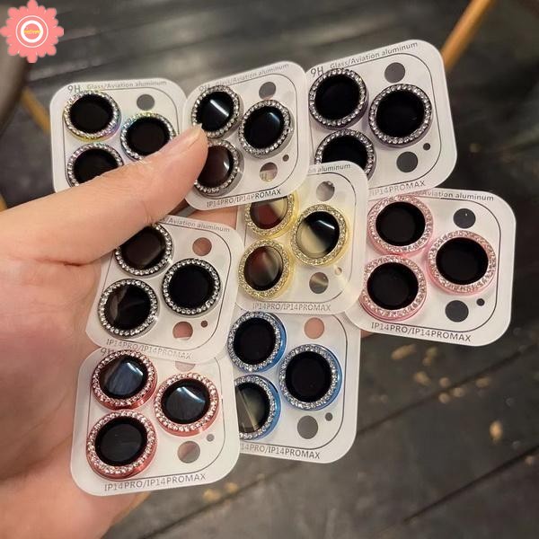 ใช้งานร่วมกับสําหรับ ไอโฟน 15 16 13 11 14 12 มือโปร สูงสุด 16 14 15 บวก 12 13 มินิ 16 15 13 14 12 มือโปร 2-3พีซี แฟชั่น สวย ส่องแสง เพชรกล้องเลนส์ป้องกัน แวววาว เลนส์แก้ว