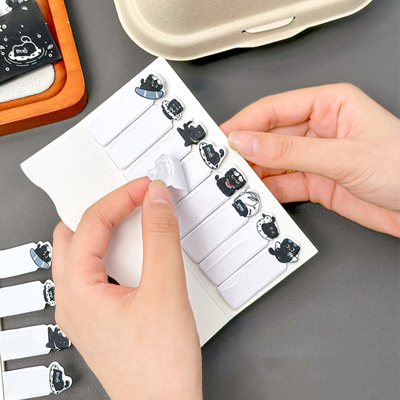 120 แผ่นน่ารัก Lucky Black Cat Seires Sticky Notes โรงเรียน Office Tearable Note Paper - รูปที่ 3