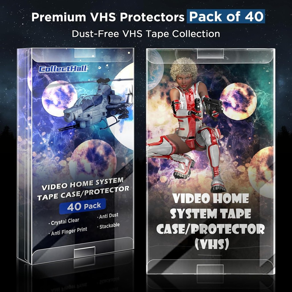 VHS ตัวป้องกันเทป - พรีเมี่ยม VHS Cassette Tape Storage & Protector, ตัวป้องกัน VHS ที่ทนทานสําหรับ 