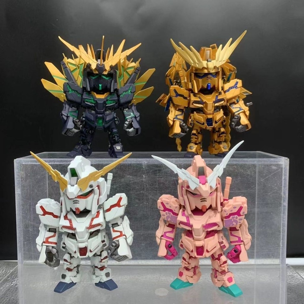ในสต็อก gundam sd gundam ญี่ปุ่นญี่ปุ่น Bandai QMSV Unicorn Gundam mini อินเทรนด์เล่นรูป Tie โบราณตุ