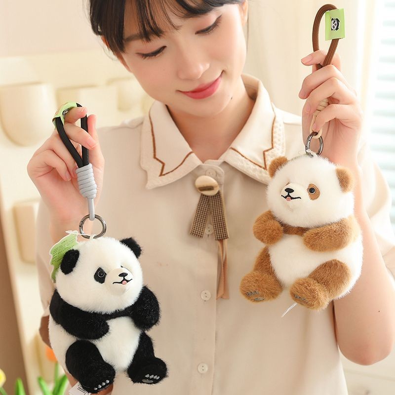 เฉิงตู Big Panda ฐาน Huahua Qizai Fubao ตุ๊กตาที่ระลึกจี้แผงลอยเฉพาะของขวัญวันเกิดสาว