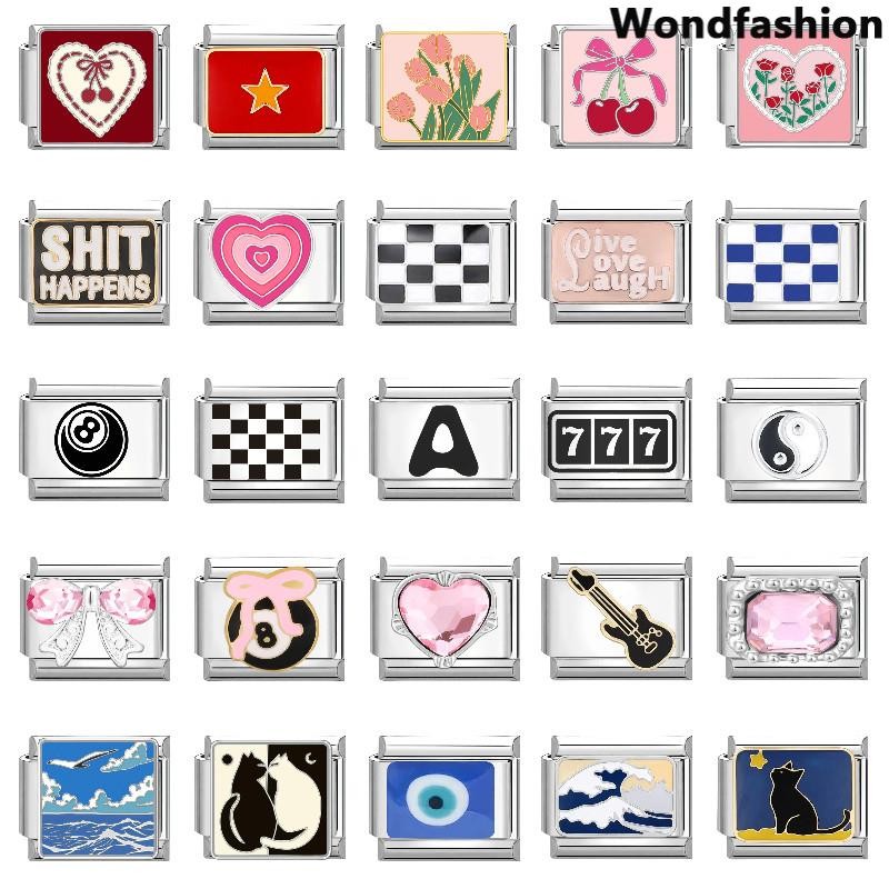สร้อยข้อมือสแตนเลส Cherry Star ขนาด 9 มม. สไตล์เรโทร พร้อมใช้ในการทำเครื่องประดับด้วยตนเอง