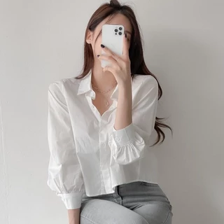 Chili Koko เสื้อเชิ้ตทรงหลวมชายจีบด้านหลัง สำหรับผู้หญิงวัยรุ่นและอวบ ดีไซน์แฟชั่นทันสมัยและน่ารัก W650 พร้อมส่งจากไทย