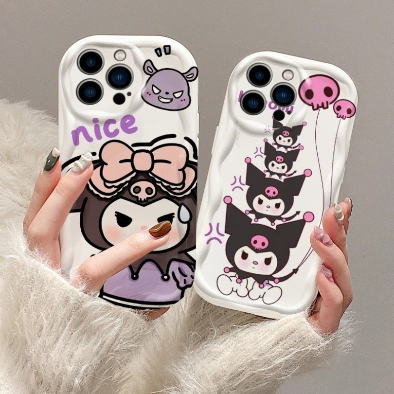 ใช้งานร่วมกับสําหรับ IPhone 17 Pro Max Air 17 Pro 17 การ์ตูนเด็ก K-Kuromi 3D Wave กรณีนุ่มปกหลัง