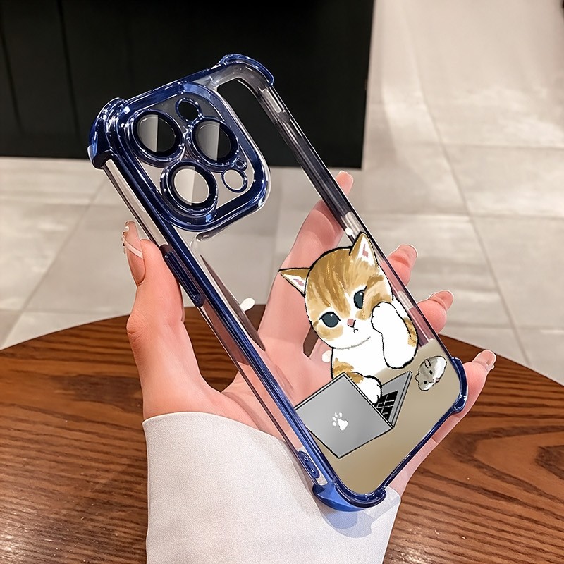 ชัดเจน เคส สำหรับ Xiaomi 15 14 14T Pro 13 Ultra POCO X6 X7 X5 X3 NFC F4 F5 Pro 5G หรูหราพรีเมี่ยมแมวน่ารักโปร่งใสชุบกันกระแทกเคสโทรศัพท์นุ่ม