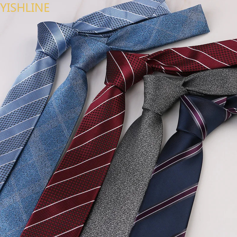 1200 เข็ม 6 ซม.Mens Ties Dot Solid Stripes เนคไท Jacquard Slim Tie ธุรกิจ Skinny Tie สําหรับชาย