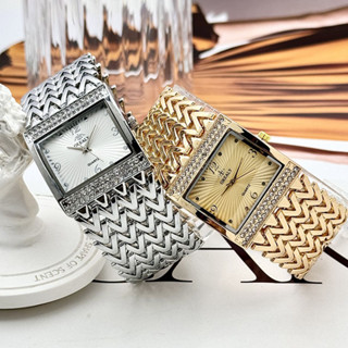 GREALY นาฬิกาผู้หญิงควอตซ์ธุรกิจนาฬิกาแฟชั่นผู้หญิงสายเหล็ก