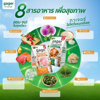 Gager อาหารแมว กาเจอร์ โฮลิสติก [ ขนาด 1 กิโลกรัม ] มีวิตามิน เพื่อสุขภาพ พัฒนาโดยสัตวแพทย์