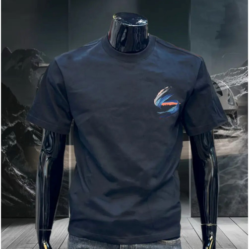 Insฤดูร้อนหลวม 2025 Top Simple Five-point Sleeve Street Wear เสื้อยืดอินเทรนด์แขนสั้นชายใหม่ 2024 In