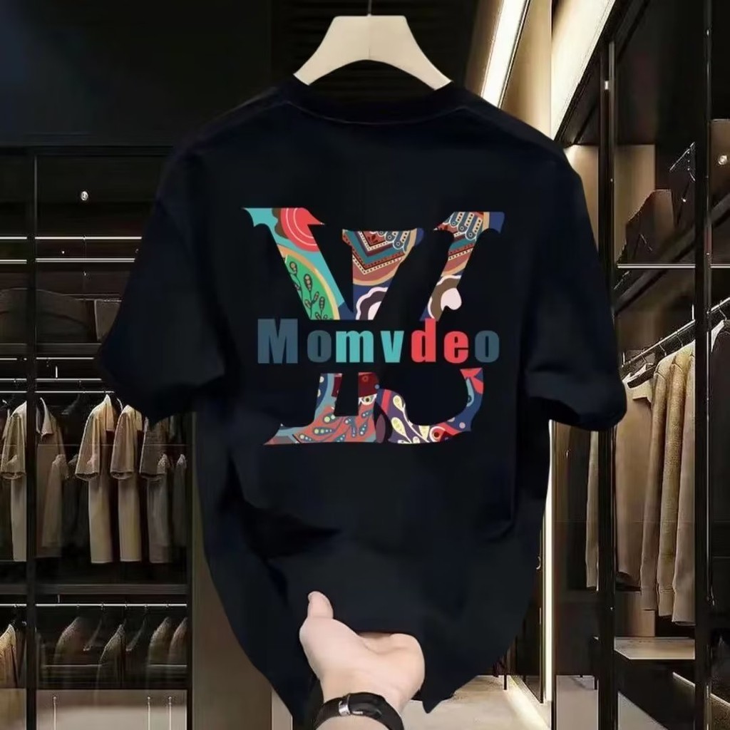 COD2024 อินเทรนด์ Simple Top ผู้ชายสไตล์ใหม่ 23 เสื้อยืดแขนห้าจุด ins การพิมพ์ 2025 Street Wear ฤดูร