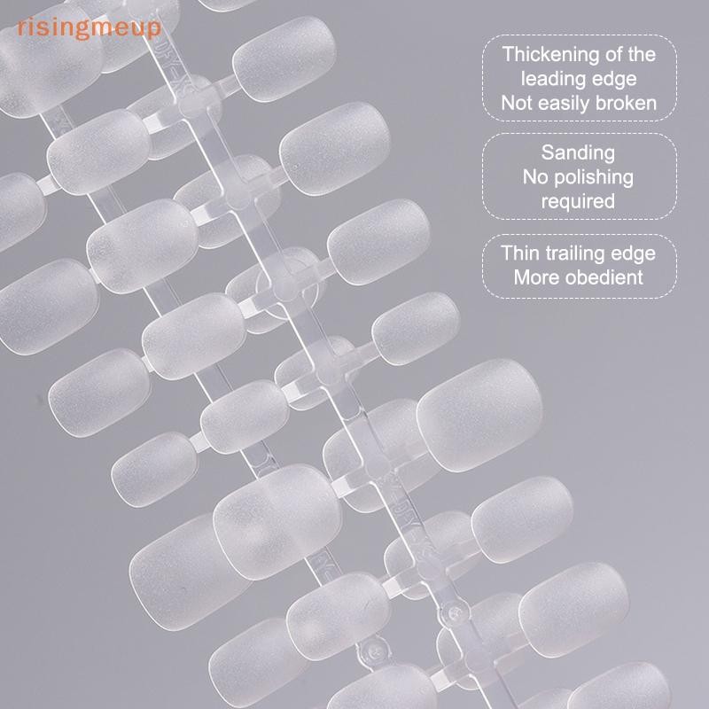 [risingmeup] 100 ชิ้น/กล่องเล็บปลอมโปร่งใสกดบนเล็บครอบคลุมเล็บปลอมเคล็ดลับสั้นรูปหยดน้ําสติกเกอร์เต็มรูปแบบสําหรับเล็บใหม่ - รูปที่ 4