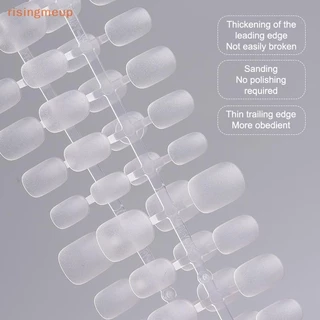 [risingmeup] 100 ชิ้น/กล่องเล็บปลอมโปร่งใสกดบนเล็บครอบคลุมเล็บปลอมเคล็ดลับสั้นรูปหยดน้ําสติกเกอร์เต็มรูปแบบสําหรับใหม่