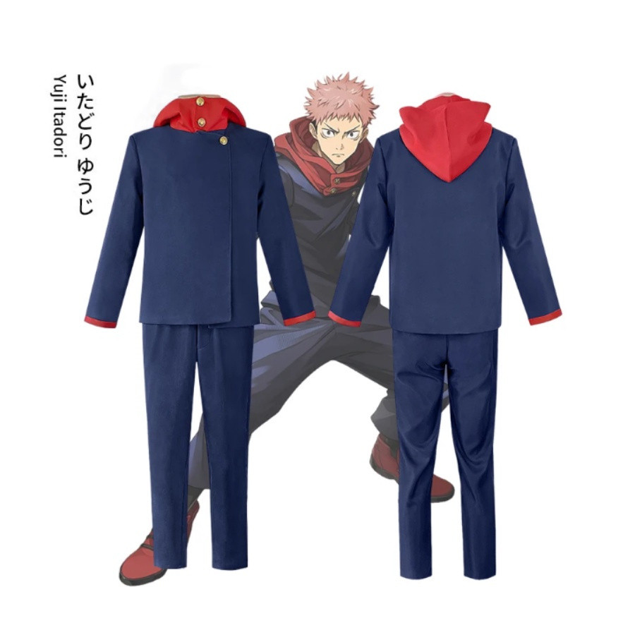 ชุดคอสเพลย์ Jujutsu Kaisen Itadori Yuji และ Knotweed Yuren สไตล์เหมือนต้นฉบับ พร้อมเสื้อผ้าสะกดต่อสู
