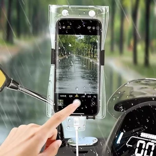 เคสโทรศัพท์กันน้ําขี่จักรยาน | กระเป๋าหน้าจอสัมผัส พีวีซี โปร่งใสพร้อมพอร์ตชาร์จ, ฝาครอบป้องกันฝนสําหรับกีฬากลางแจ้งขี่ขนาดสากล