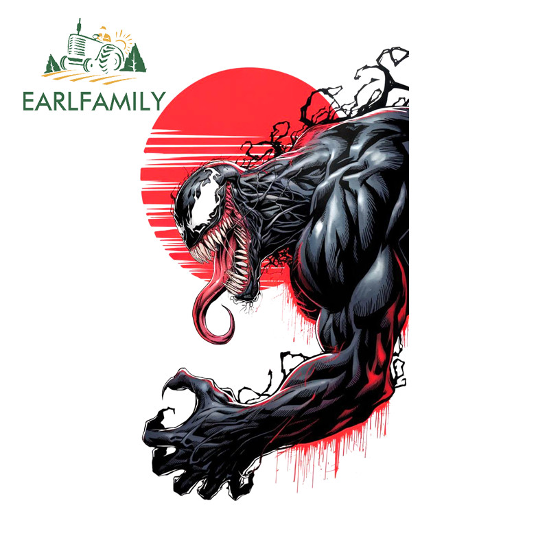 EARLFAMILY Venom อะนิเมะรถสติกเกอร์ที่น่าสนใจกันน้ํา Occlusion Scratch Campervan สเก็ตบอร์ดแล็ปท็อปไวนิล Decal แฟชั่นรถประตู Protector ราคา ถูกที่สุด ดีลบีเคเค