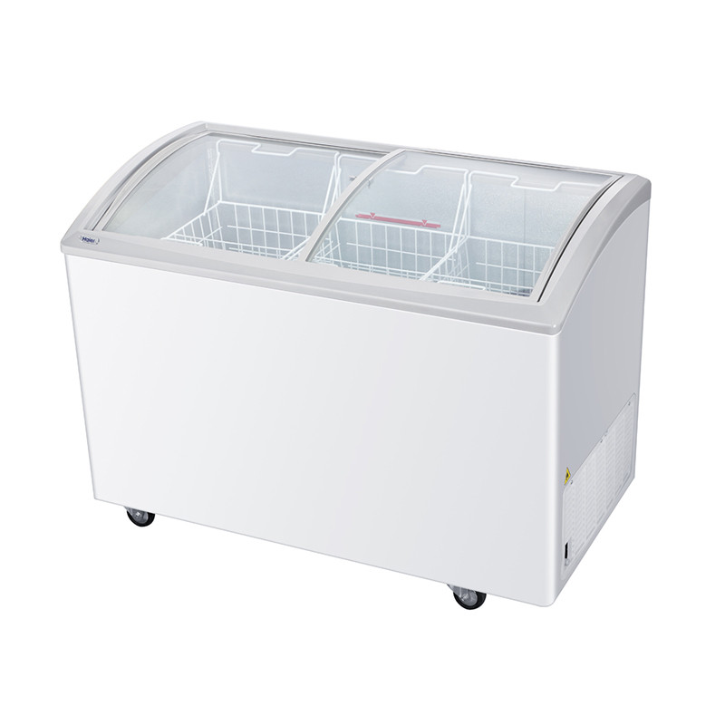 Haier/Haier SC/SD-330HDS ตู้เปลี่ยนอุณหภูมิเชิงพาณิชย์ประตูกระจกตู้แช่แข็งตู้แสดงตู้แช่แข็งตู้แช่แข็