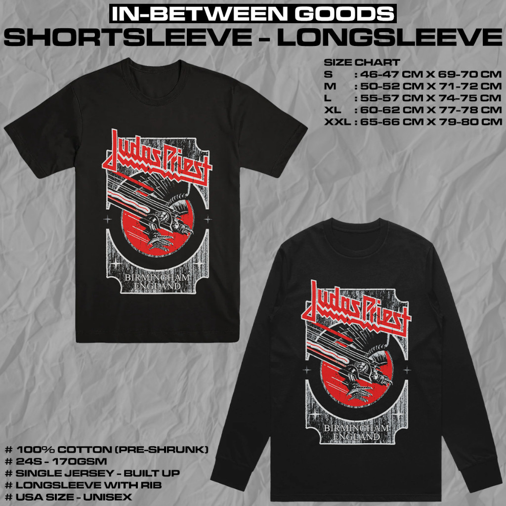 JUDAS PRIEST - เงินและแดง VENGEANCE | เสื้อยืด | LONGSLEEVE LONGSLEEVE | BAND MERCH2