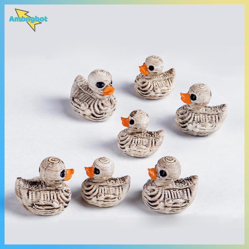 Amonghot> 5PCS Mini Ducksโครงกระดูกตกแต่งฮาโลวีนเรซิ่นน่ากลัวเป็ดMiniaturesตกแต่งบ้านFigurines Micro