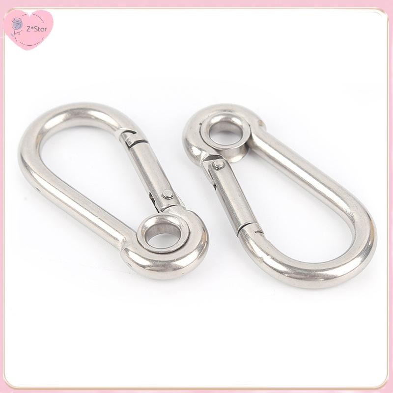 Z*Star M4 M5 M6 M7 M8 สแตนเลส Carabiner Carbine Snap Hook พร้อมตาไก่สปริงหัวเข็มขัดแหวนกุญแจ