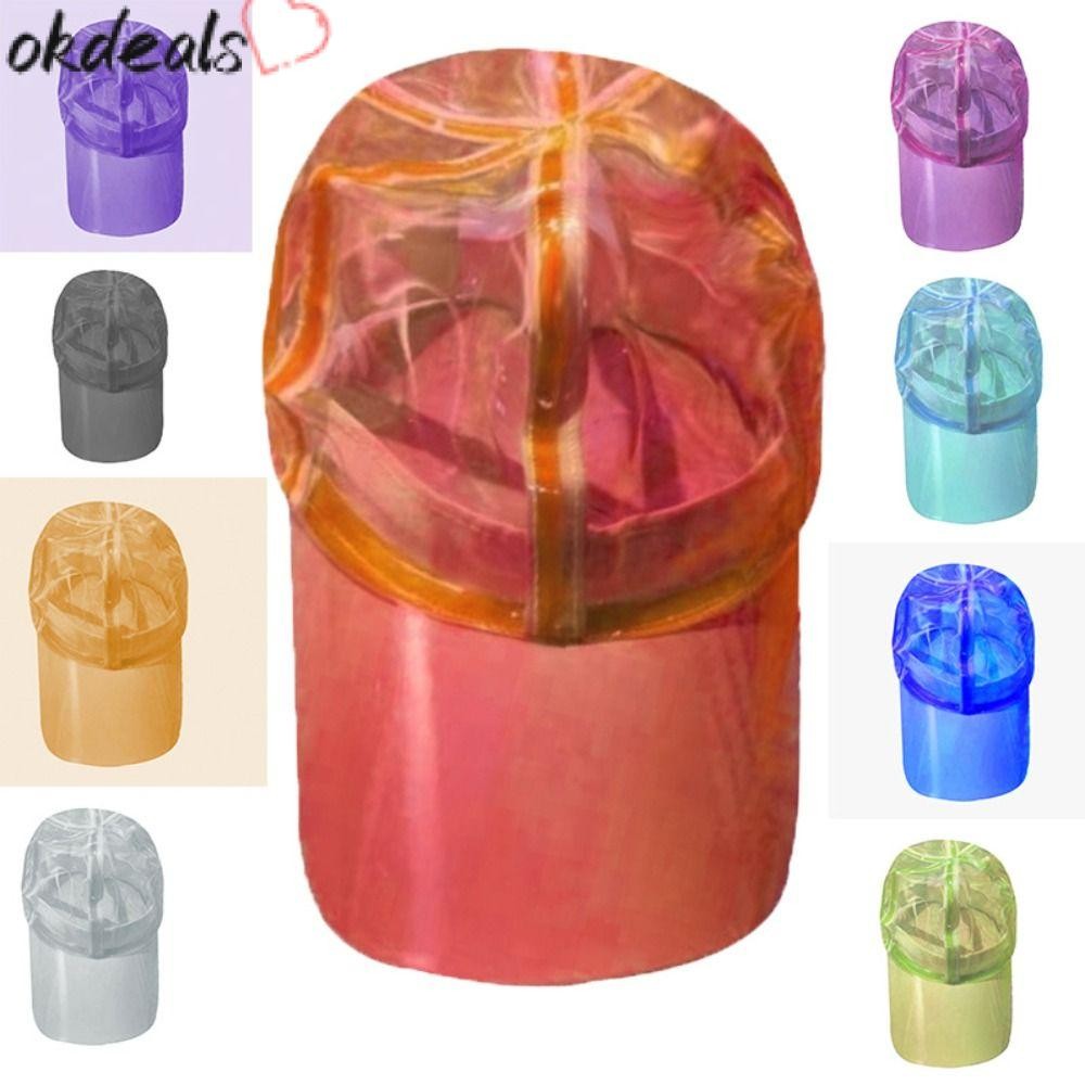 OKDEALS หมวกเบสบอล, PVC ใส Water-Sprinkle Festival Hat, Casual Brim Caps กันน้ําปรับครีมกันแดดหมวกฤด