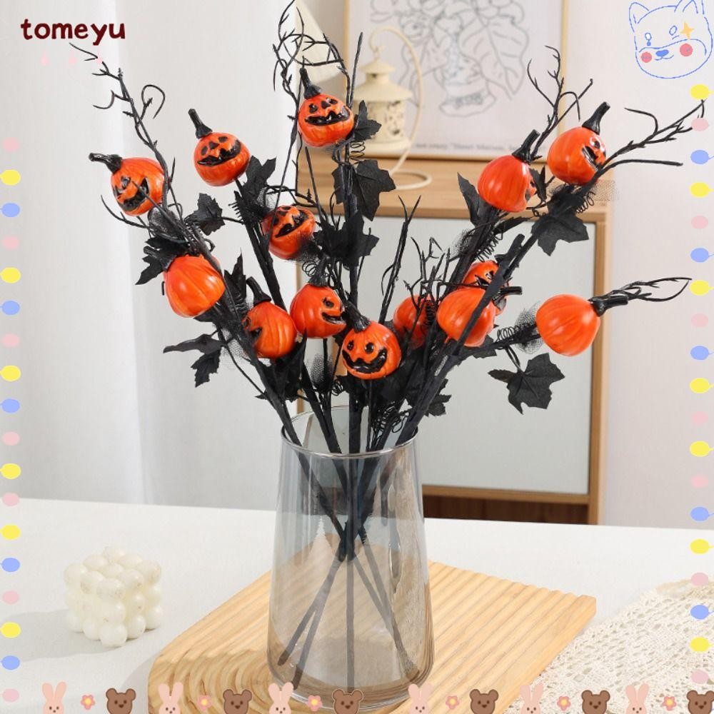 TOMEYU Pumpkin Maple Leaf Decor, Flannelette Pumpkin Pumpkin Berry Branches, Harvest Autumn Home ประ