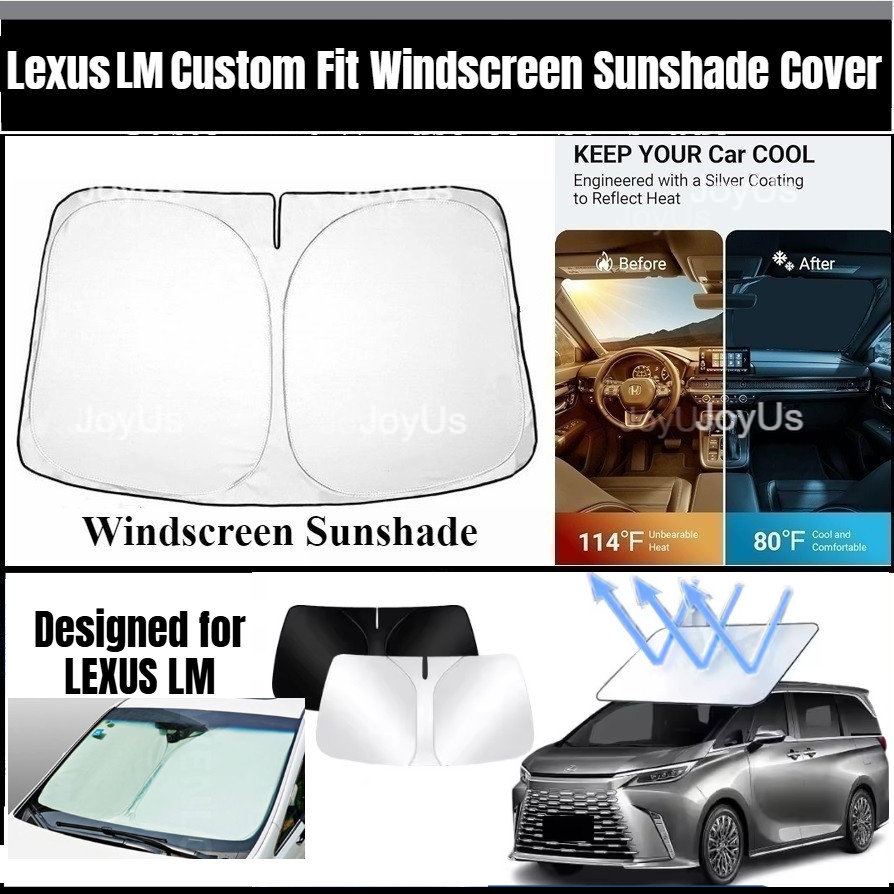 Lexus LM350h LM500h AW10 (2023-2026) ฝาครอบบังแดดกระจกหน้ารถแบบสั่งตัด