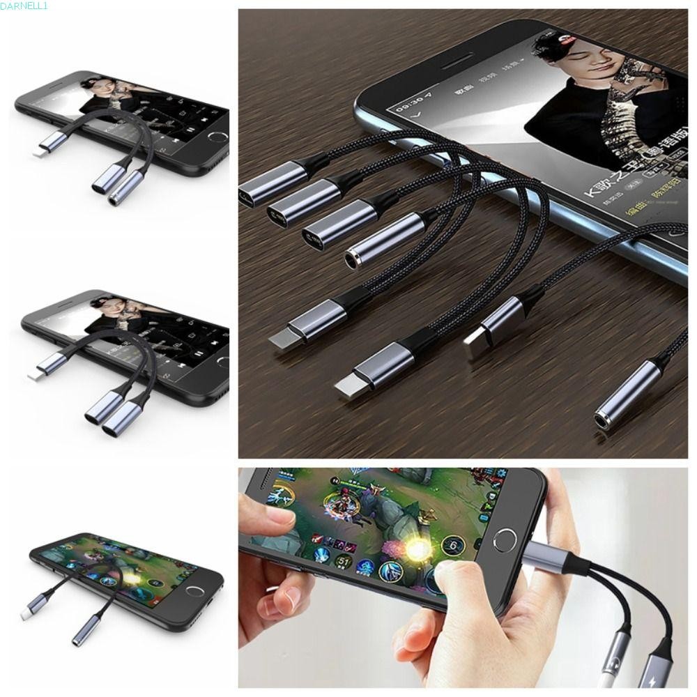 DARNELL1 3 5 MM Jack 2 in 1 Audio Adapter, AUX Cable Splitter IOS to 3.5mm, Portable IOS to IOS Male