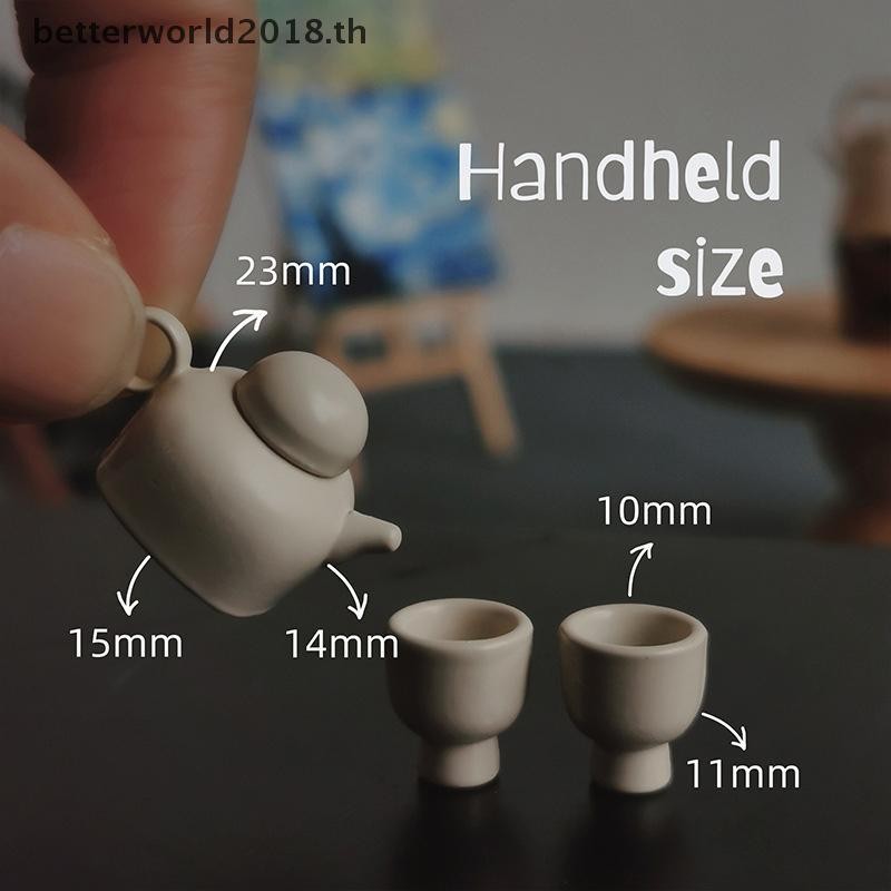 [bet] 1/12 Dollhouse Simulation Teacup Kit Dollhouse Miniature Kitchen Decorative ของเล่นตุ๊กตา Hous
